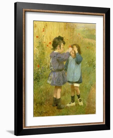 Ein Blümchen für die kleine Schwester-Victor Gabriel Gilbert-Framed Giclee Print