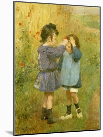 Ein Blümchen für die kleine Schwester-Victor Gabriel Gilbert-Mounted Giclee Print