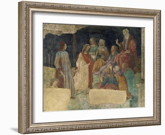 Ein Junger Mann Vor Der Versammlung Der Freien Kuenste, 1484-1486-Sandro Botticelli-Framed Giclee Print