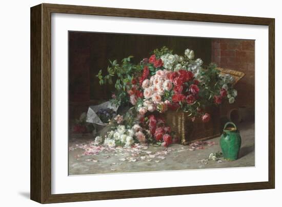 Ein Korb mit Rosen. Um 1890-Abbott Fuller Graves-Framed Giclee Print