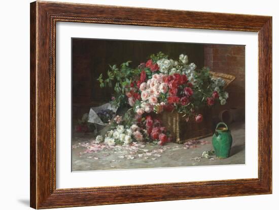 Ein Korb mit Rosen. Um 1890-Abbott Fuller Graves-Framed Giclee Print