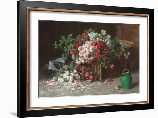 Ein Korb mit Rosen. Um 1890-Abbott Fuller Graves-Framed Giclee Print