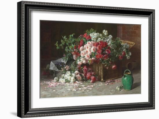 Ein Korb mit Rosen. Um 1890-Abbott Fuller Graves-Framed Giclee Print