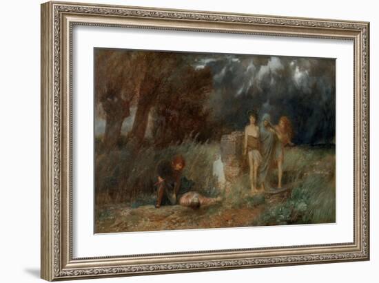 Ein Moerder, von Furien verfolgt - An assassin, pursued by furies-Arnold Böcklin-Framed Giclee Print