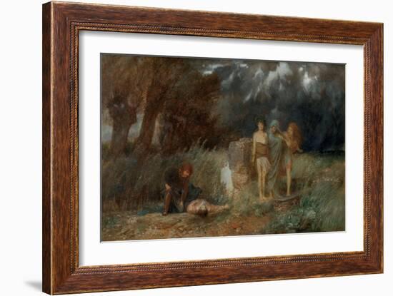 Ein Moerder, von Furien verfolgt - An assassin, pursued by furies-Arnold Böcklin-Framed Giclee Print