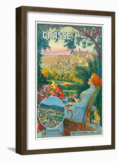 Ein Werbeplakt für Grasse. Ca. 1910-David Dellepiane-Framed Giclee Print