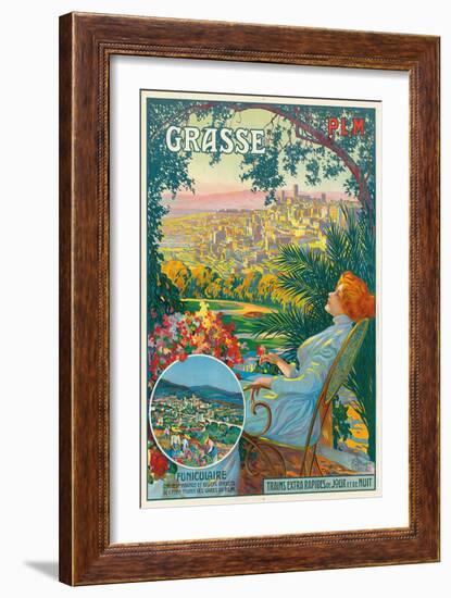 Ein Werbeplakt für Grasse. Ca. 1910-David Dellepiane-Framed Giclee Print