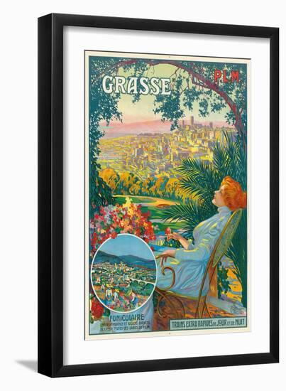 Ein Werbeplakt für Grasse. Ca. 1910-David Dellepiane-Framed Giclee Print