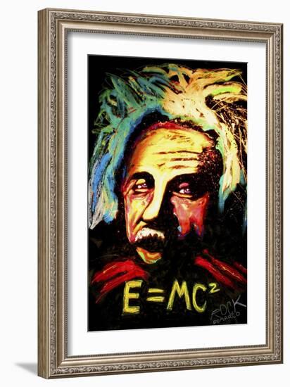 Einstein Signed-Rock Demarco-Framed Giclee Print