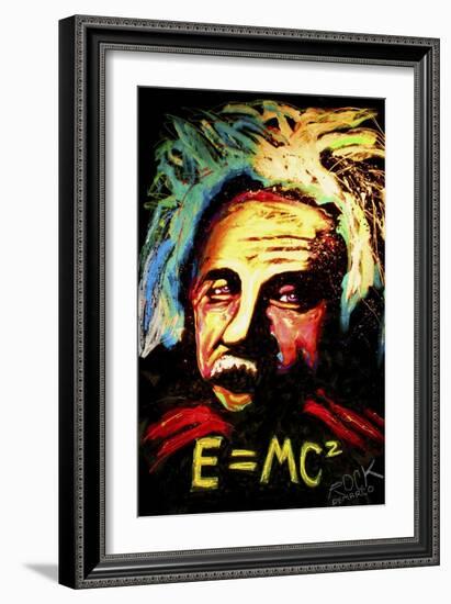 Einstein Signed-Rock Demarco-Framed Giclee Print