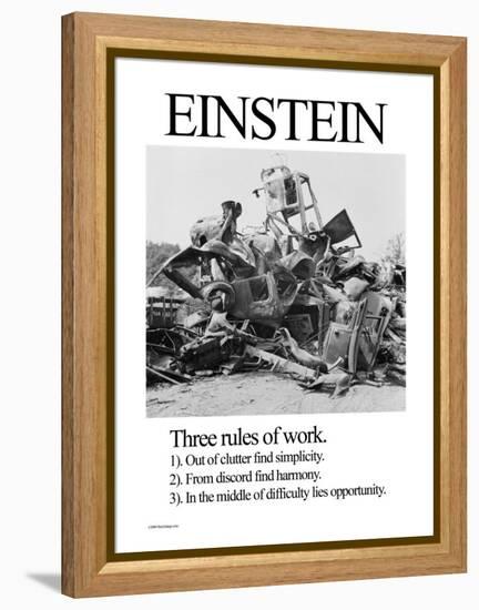 Einstein; Three Rules of Work-Wilbur Pierce-Framed Stretched Canvas