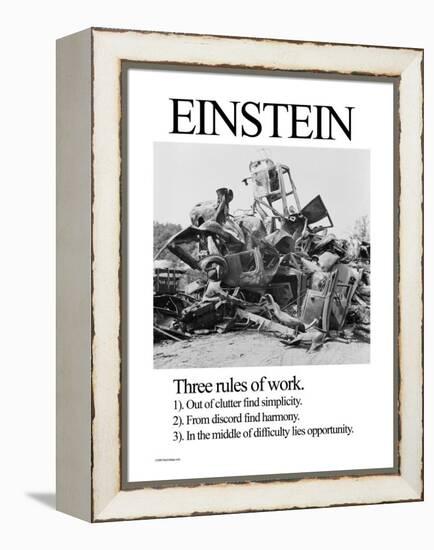 Einstein; Three Rules of Work-Wilbur Pierce-Framed Stretched Canvas