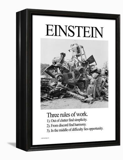 Einstein; Three Rules of Work-Wilbur Pierce-Framed Stretched Canvas