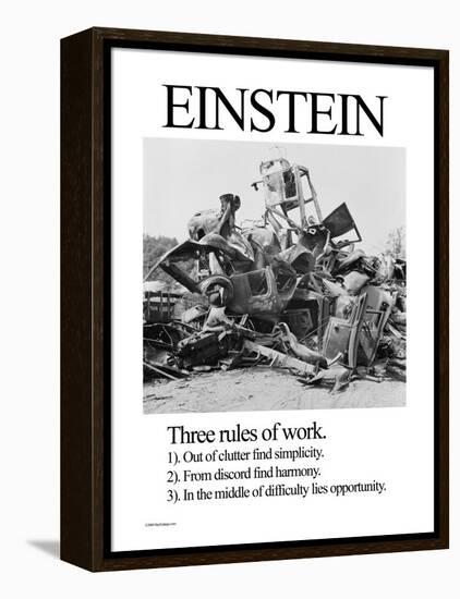 Einstein; Three Rules of Work-Wilbur Pierce-Framed Stretched Canvas