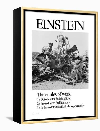 Einstein; Three Rules of Work-Wilbur Pierce-Framed Stretched Canvas