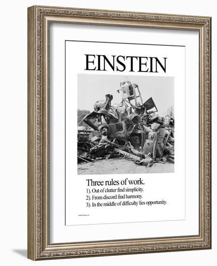 Einstein; Three Rules of Work-Wilbur Pierce-Framed Premium Giclee Print