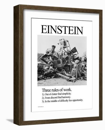 Einstein; Three Rules of Work-Wilbur Pierce-Framed Premium Giclee Print