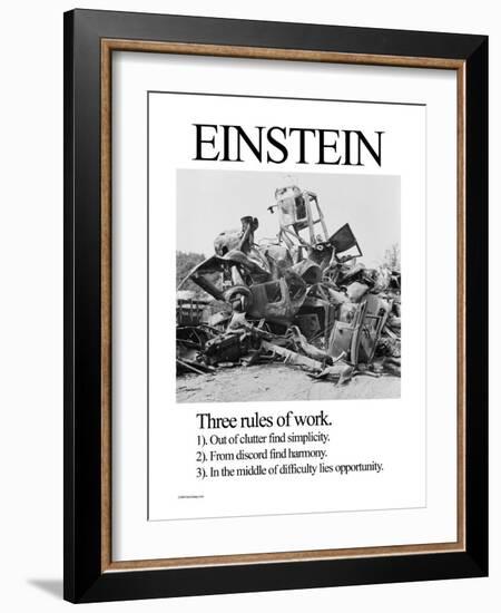 Einstein; Three Rules of Work-Wilbur Pierce-Framed Premium Giclee Print