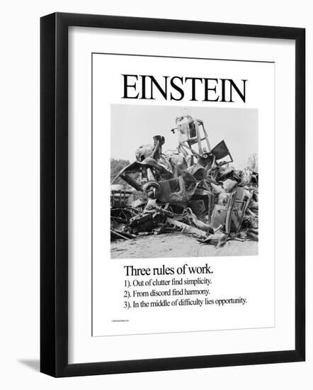 Einstein; Three Rules of Work-Wilbur Pierce-Framed Premium Giclee Print