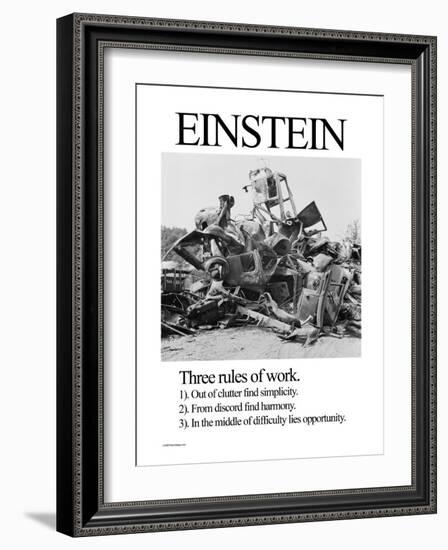 Einstein; Three Rules of Work-Wilbur Pierce-Framed Premium Giclee Print