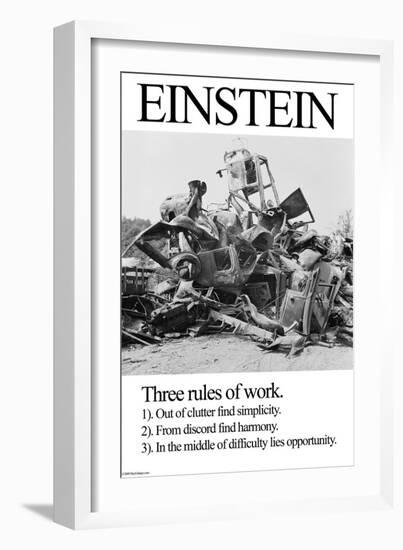 Einstein; Three Rules of Work-Wilbur Pierce-Framed Premium Giclee Print