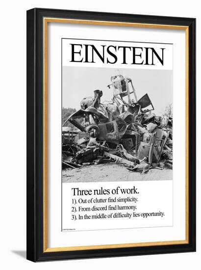 Einstein; Three Rules of Work-Wilbur Pierce-Framed Premium Giclee Print