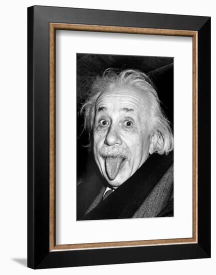 Einstein, Tongue-null-Framed Premium Giclee Print