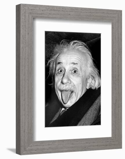 Einstein, Tongue-null-Framed Art Print