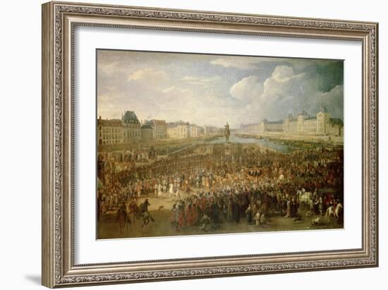 Einzug Louis XIII. auf der Pont-Neuf in Paris-Adam Frans van der Meulen-Framed Giclee Print