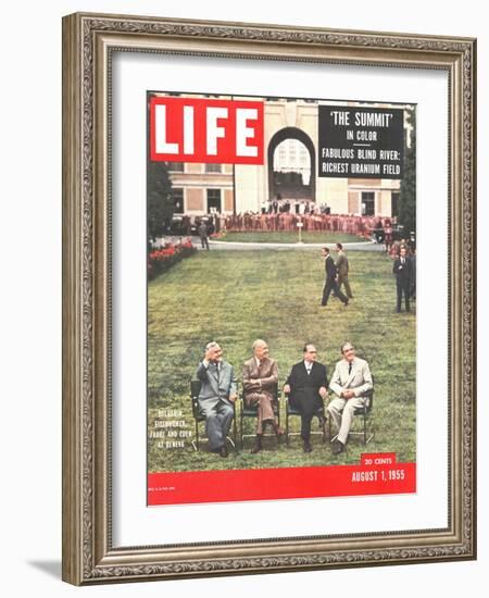 Eisenhower, Bulganin, Faure, and Eden, August 1, 1955-Frank Scherschel-Framed Photographic Print