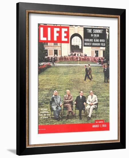 Eisenhower, Bulganin, Faure, and Eden, August 1, 1955-Frank Scherschel-Framed Photographic Print