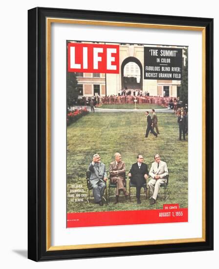 Eisenhower, Bulganin, Faure, and Eden, August 1, 1955-Frank Scherschel-Framed Photographic Print