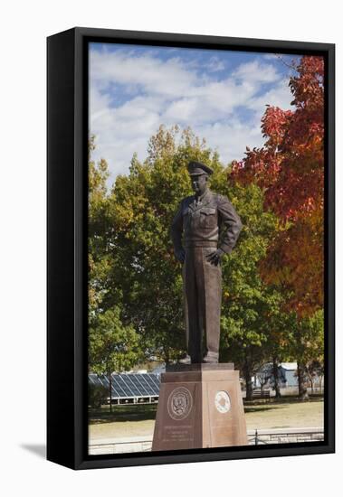 Eisenhower Statue, Abilene, Kansas, USA-Walter Bibikow-Framed Premier Image Canvas