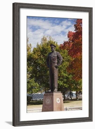 Eisenhower Statue, Abilene, Kansas, USA-Walter Bibikow-Framed Photographic Print
