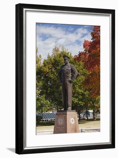 Eisenhower Statue, Abilene, Kansas, USA-Walter Bibikow-Framed Photographic Print