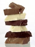 Pile of Pieces of White and Dark Chocolate-Eising Studio Food Photo and Video-Framed Photographic Print