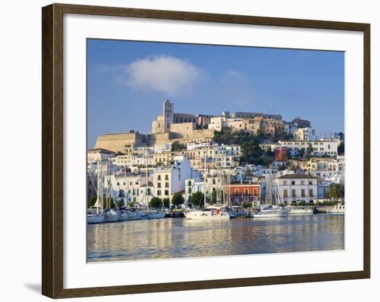 Eivissa or Ibiza Town and Harbour, Ibiza, Balearic Islands, Spain-Peter Adams-Framed Photographic Print