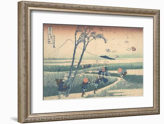 Ejiri in Suruga Province-Katsushika Hokusai-Framed Premium Giclee Print