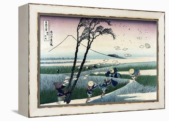 Ejiri in Suruga Province-Katsushika Hokusai-Framed Stretched Canvas