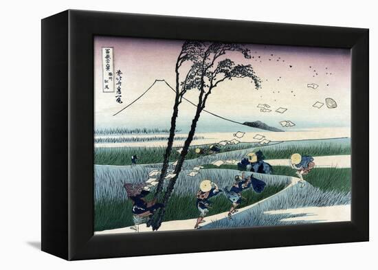 Ejiri in Suruga Province-Katsushika Hokusai-Framed Stretched Canvas