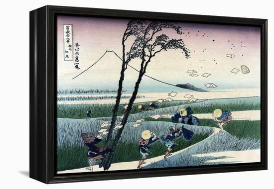 Ejiri in Suruga Province-Katsushika Hokusai-Framed Stretched Canvas