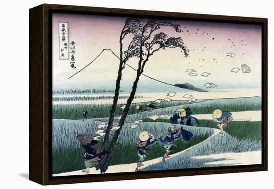 Ejiri in Suruga Province-Katsushika Hokusai-Framed Stretched Canvas