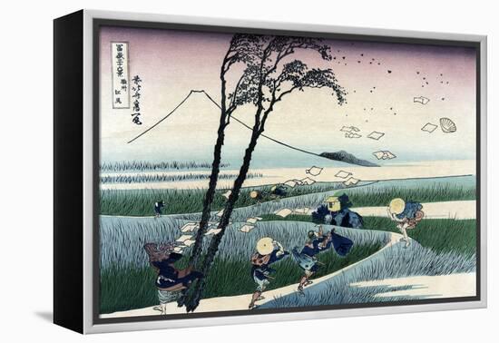 Ejiri in Suruga Province-Katsushika Hokusai-Framed Stretched Canvas