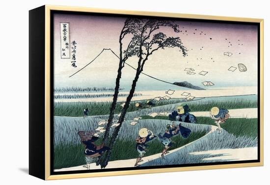 Ejiri in Suruga Province-Katsushika Hokusai-Framed Stretched Canvas