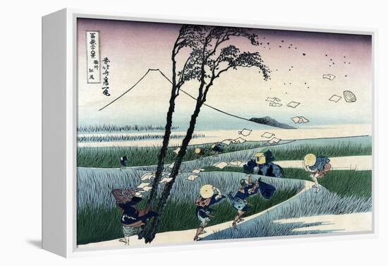 Ejiri in Suruga Province-Katsushika Hokusai-Framed Stretched Canvas