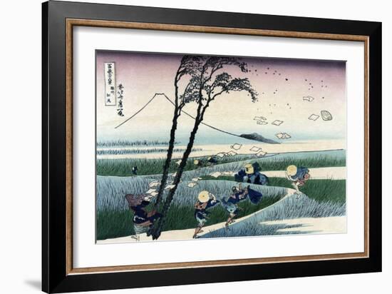 Ejiri in Suruga Province-Katsushika Hokusai-Framed Premium Giclee Print