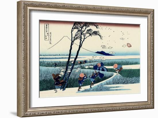 Ejiri in the Suruga Province, c.1830-Katsushika Hokusai-Framed Giclee Print