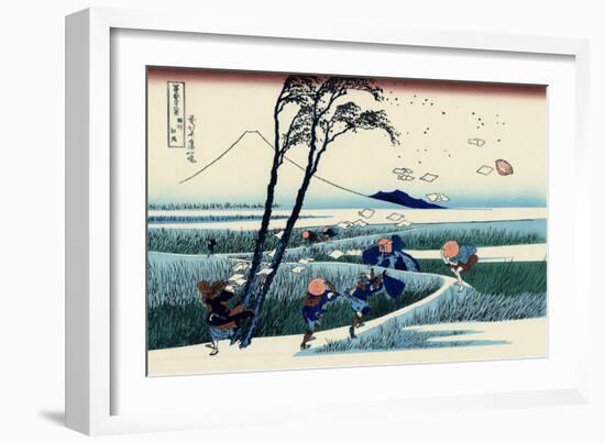 Ejiri in the Suruga Province, c.1830-Katsushika Hokusai-Framed Giclee Print