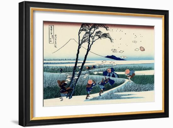 Ejiri in the Suruga Province, c.1830-Katsushika Hokusai-Framed Giclee Print