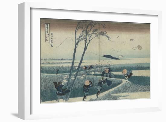 Ejiri in the Suruga Province (From the Series Thirty-Six Views of Mt Fuj), C. 1830-Katsushika Hokusai-Framed Giclee Print